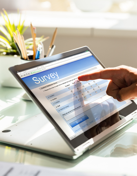 image of a survey on a laptop