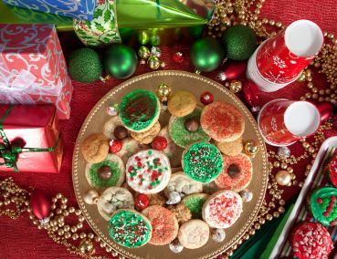 Holiday cookies on table
