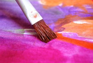 Paint brush pink and purple canvas