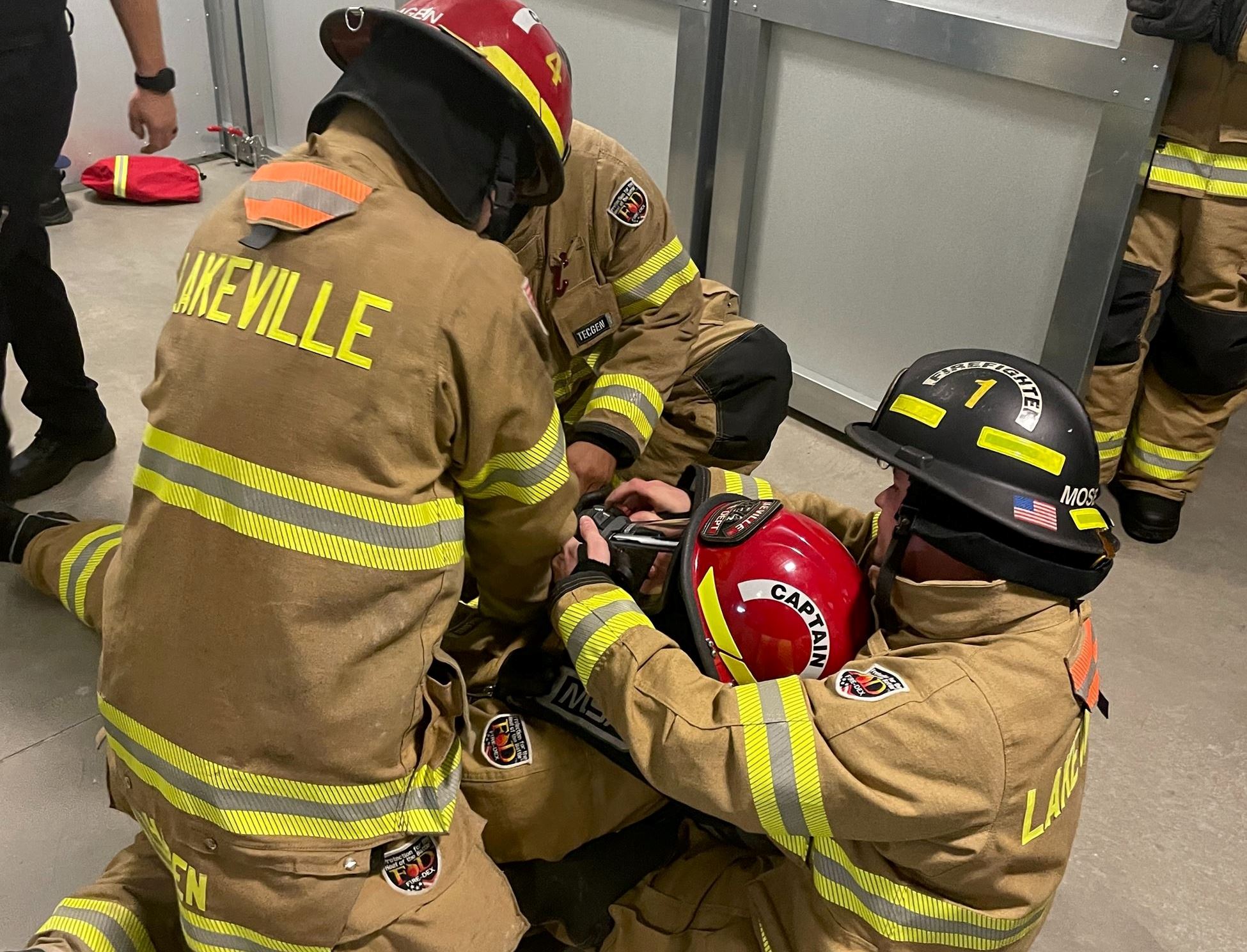 Lakeville firefighters training